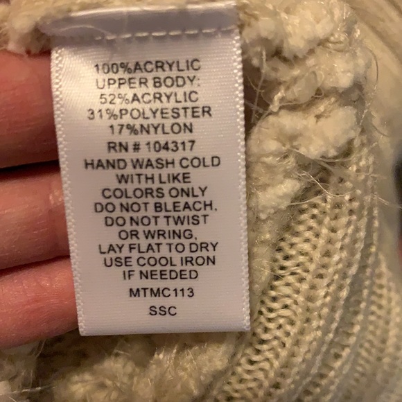 Long sleeve cream cardigan sweater tie-waisted - Picture 5 of 5